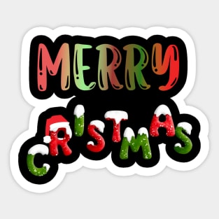 Merry Christmas Holidays festive Santa hat words Sticker